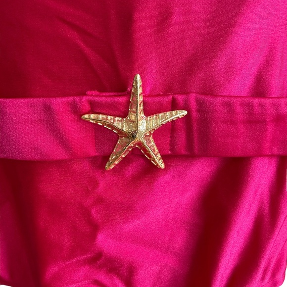 PATBO Women's Starfish Belted One-Piece Swimsuit Cerise XS NWT - Picture 5 of 9